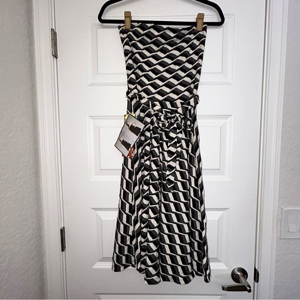 New, Lapis Strapless A-Line Convertible Skirt Dress